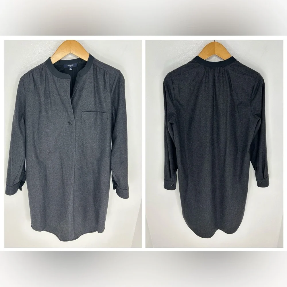 Madewell Latitude Shirt Shift Dress Size Small Pockets Wool Blend Lined Office - Picture 1 of 10